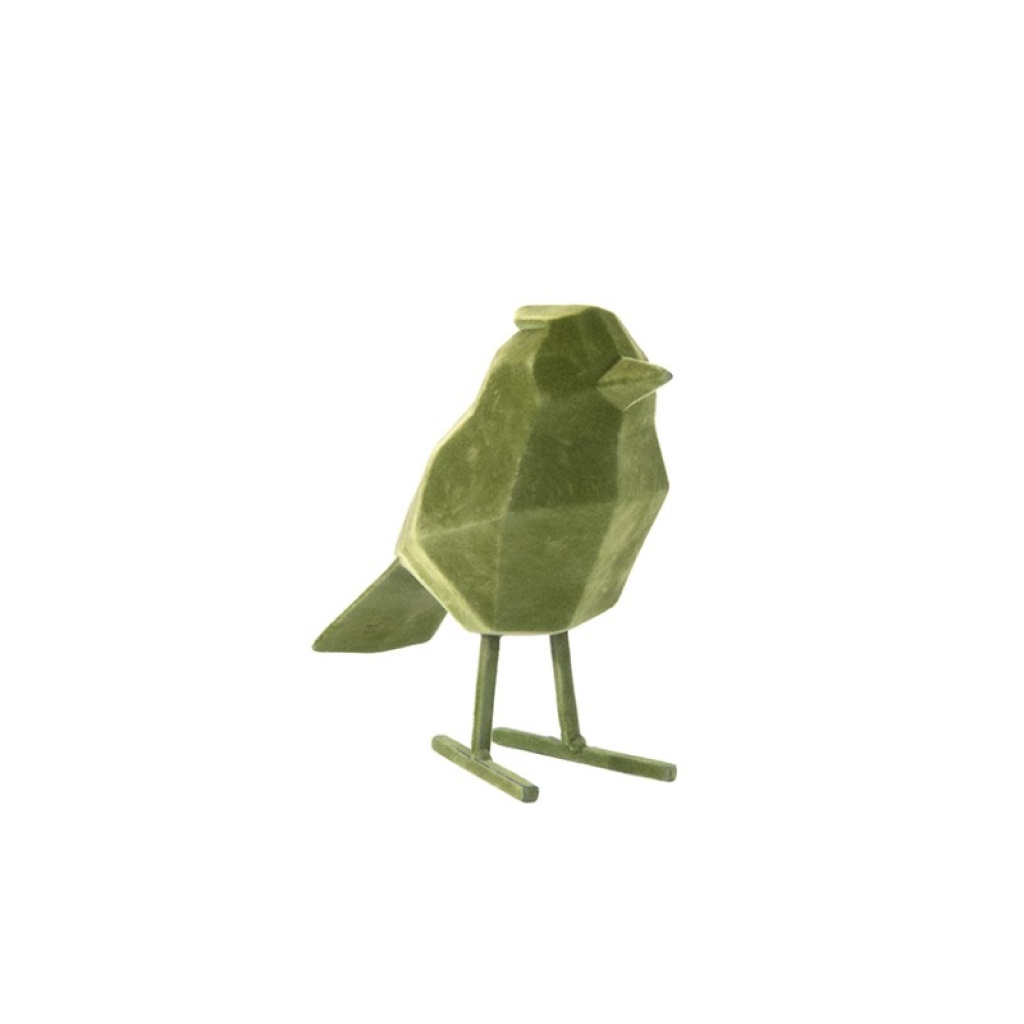 Διακοσμητική Φιγούρα Large Bird Flocked Green 18.5cm
