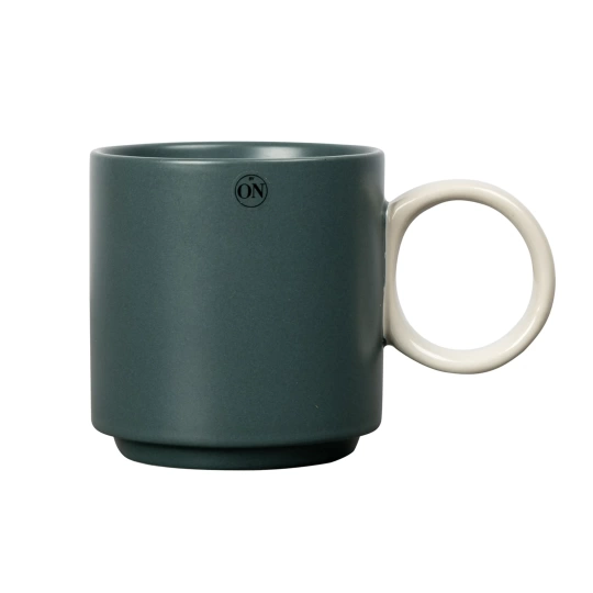 Noor Κεραμική Κούπα Mug Γκρι Πράσινο Ø7.5 cm 20cl