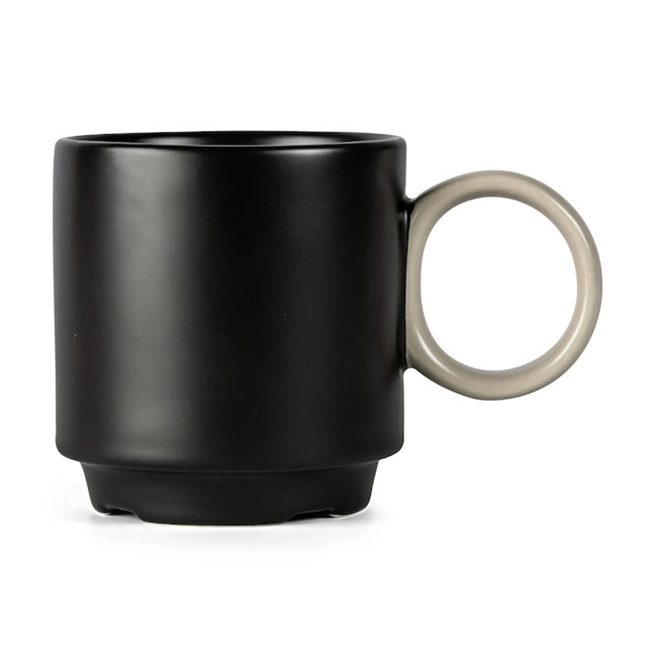 Noor Κεραμική Κούπα Mug Μαύρο Μπεζ Ø7.5 cm 20cl
