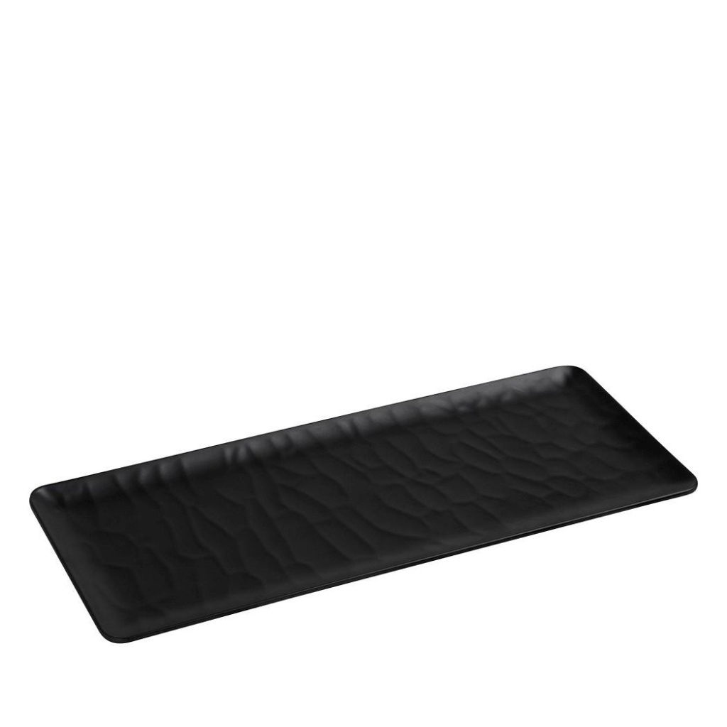 Black Πιατελα Ορθογ. 40Χ16Εκ Wavy Matte Μελαμινησ 6τμχ