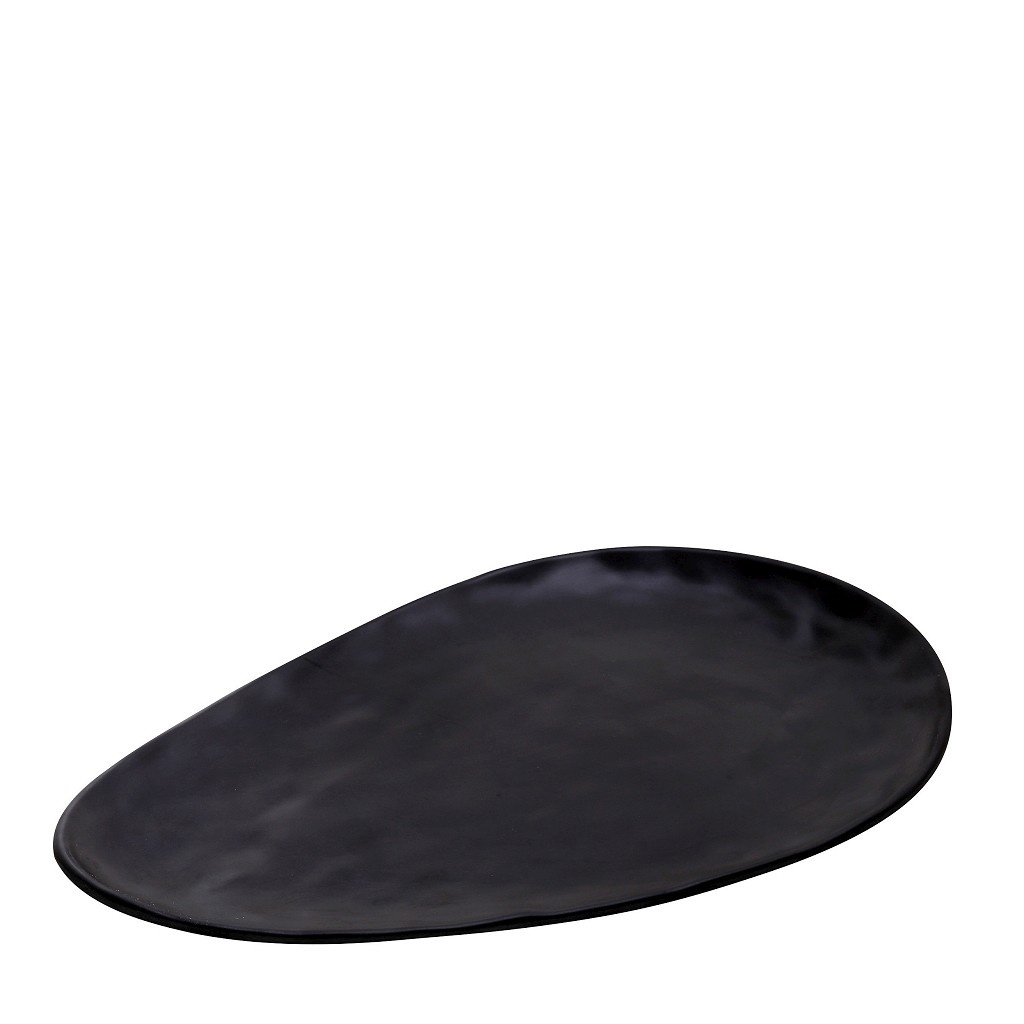 Black   Πιατελα Τριγ .28Χ40Χ2Εκ Wavy Matte Μελαμινησ 6τμχ