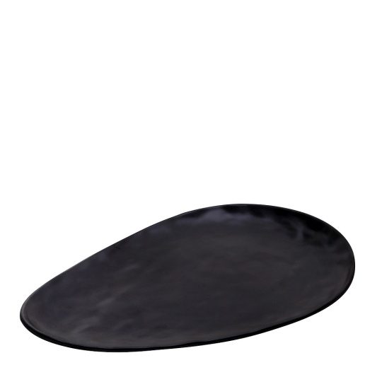 Black   Πιατελα Τριγ .28Χ40Χ2Εκ Wavy Matte Μελαμινησ 6τμχ