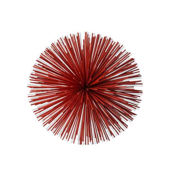 Διακοσμητικός Μεταλλικός Αχινός Prickle Small Coral Red  Ø18xH18cm