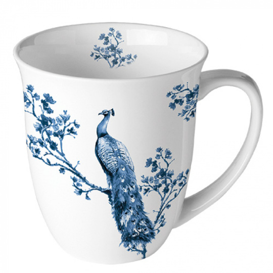 Κούπα Mug Παγώνι Μπλε Πορσελάνη 0.4L