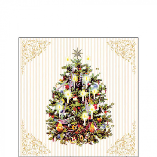 Χριστουγεννιάτικη Χαρτοπετσέτα X-mas Tree Cream 25x25cm