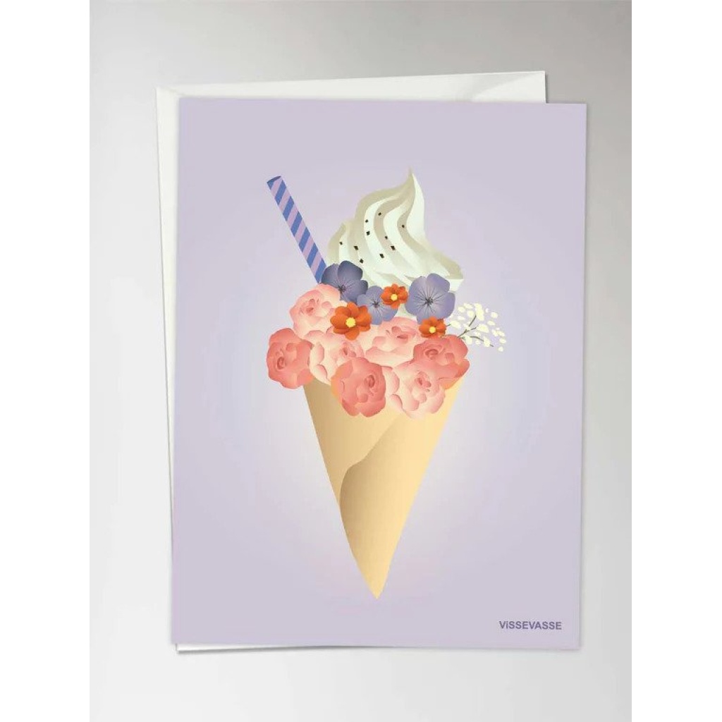Vissevasse - Δίπτυχη Ευχετήρια Κάρτα Ice Cream Flower