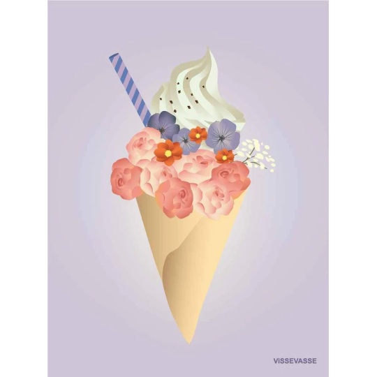 Vissevasse - Δίπτυχη Ευχετήρια Κάρτα Ice Cream Flower