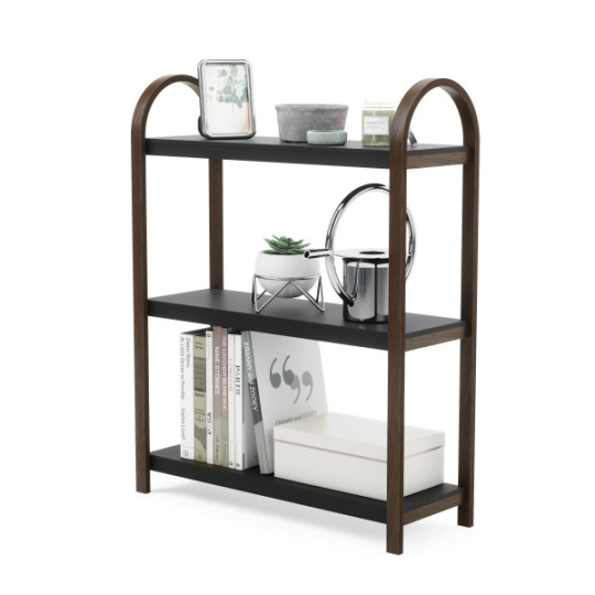 Ραφιέρα με 3 Ράφια Bellwood Καρυδί/Μαύρη 71x26x9cm