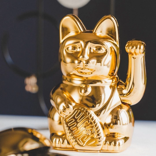 Τυχερή Γάτα  Γυαλιστερό Χρυσό 8.5x10.5x15cm
