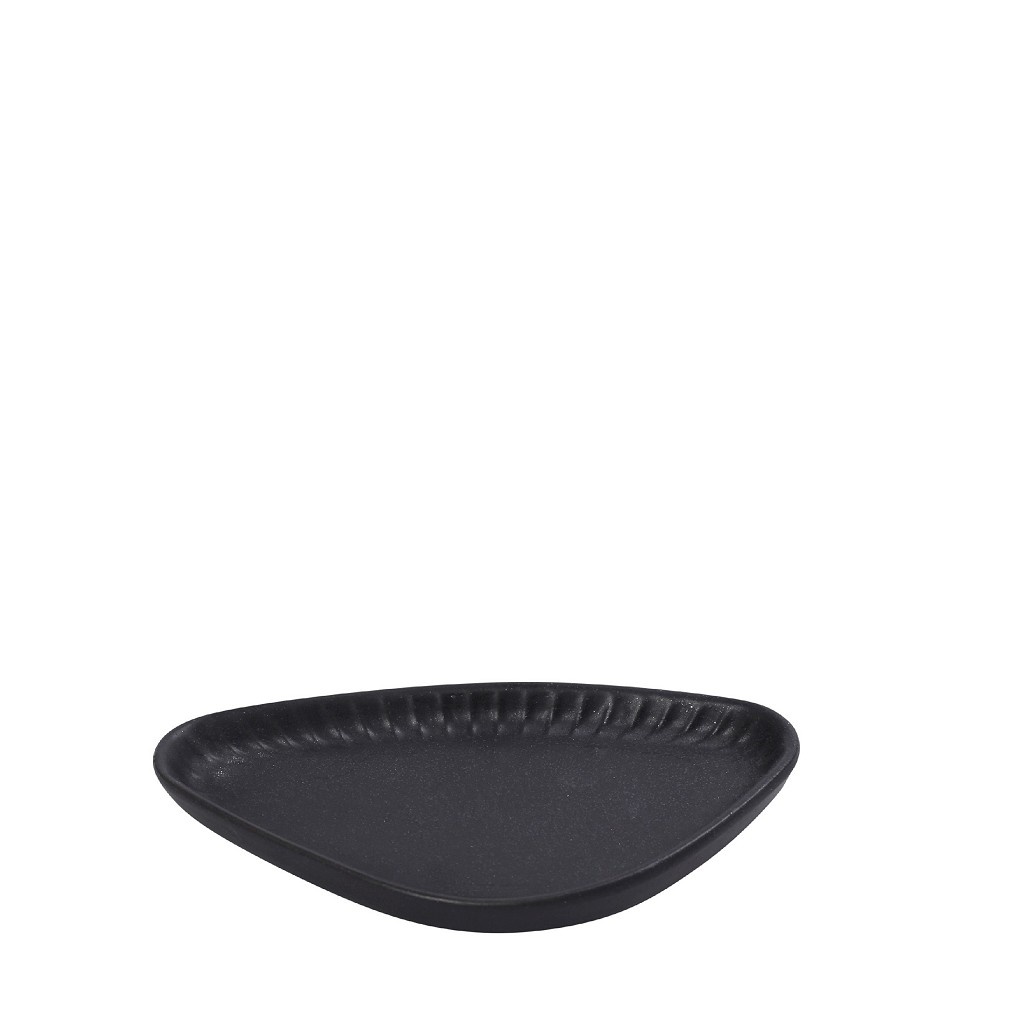 Dis. Gobi Black Sand Handmade Πιατακι Τριγων. Μαυρο Ματ 17,5Χ9,5Χ2,3Εκ 6τμχ