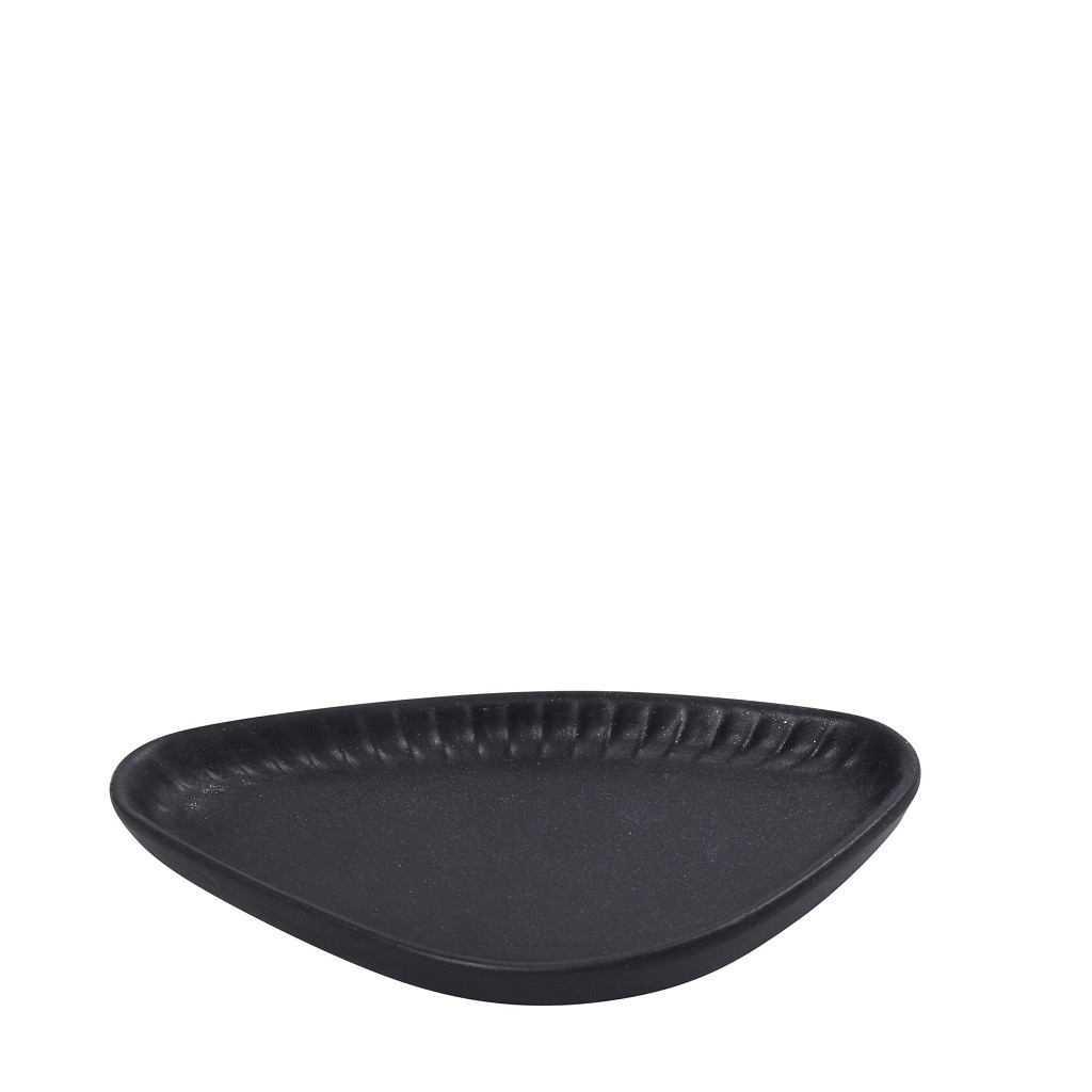 Dis. Gobi Black Sand Handmade Πιατακι Τριγων. Μαυρο Ματ 20Χ11Χ2,6Εκ 6τμχ