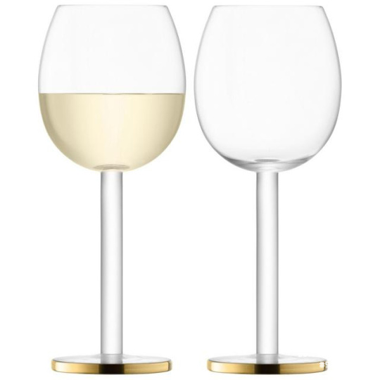 Σετ2 τμχ Ποτήρια Luca για Λευκό Κρασί με Χρυσή Βάση 300ml