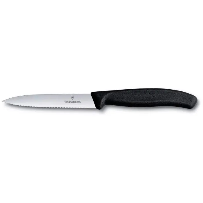 Μαχαίρι κουζίνας 10 εκατ. Οδοντωτό Μυτερό Μαύρη Λαβή Swiss Classic