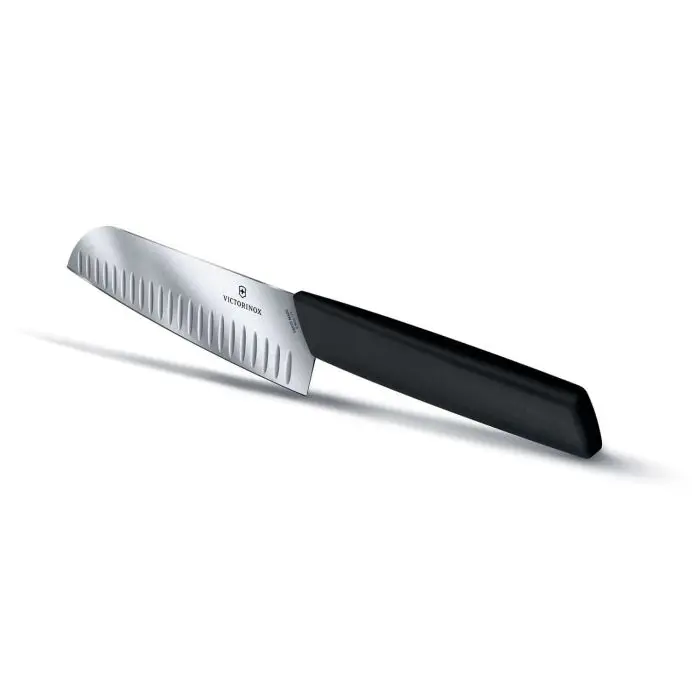 Μαχαίρι Santoku με Αυλακώσεις 17 εκατ. Μαύρη Λαβή Swiss Modern