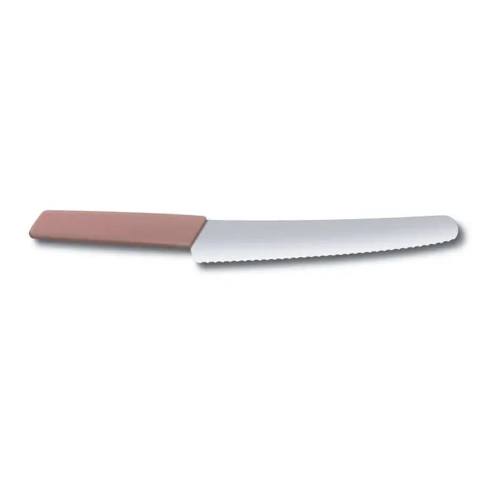 Μαχαίρι Ψωμιού - Ζαχαροπλαστικής 22 εκατ. Οδοντωτό Ροζ Λαβή Swiss Modern