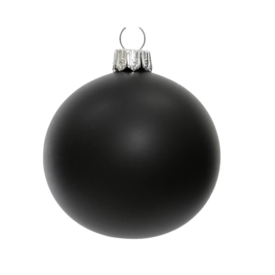 Χριστουγεννιάτικη Large Γυάλινη Μπάλα Μαύρο Ματ 15cm