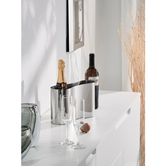 Σαμπανιέρα 2 Θέσεων Ανοξείδωτο Ατσάλι Valerie Mirror Polished 28x10x18cm