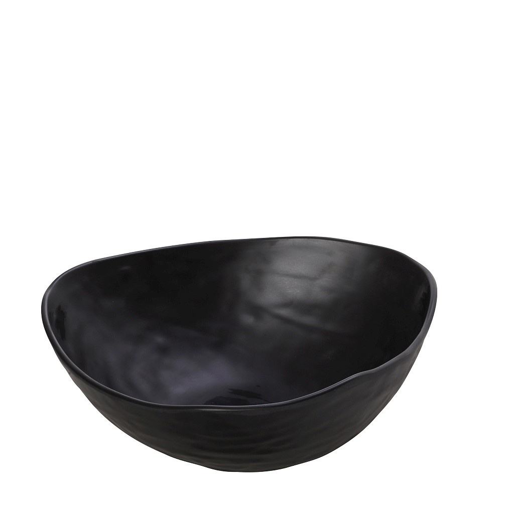 Black Μπωλ  Τριγ.25X25,5X9Εκ Wavy Matte Μελαμινησ 3τμχ
