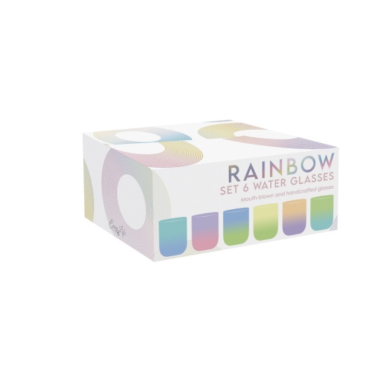 Σετ 6 Ποτήρια Νερού 390ml Πολύχρωμα Rainbow