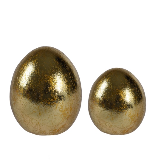 Σετ 2 Χρυσά Αυγά L8.6/W8.80/H10.20cm