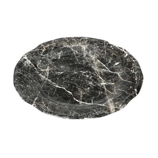 Dis. Marble Πιατελα Στρογγ. Μαυρο 33Εκ 2τμχ