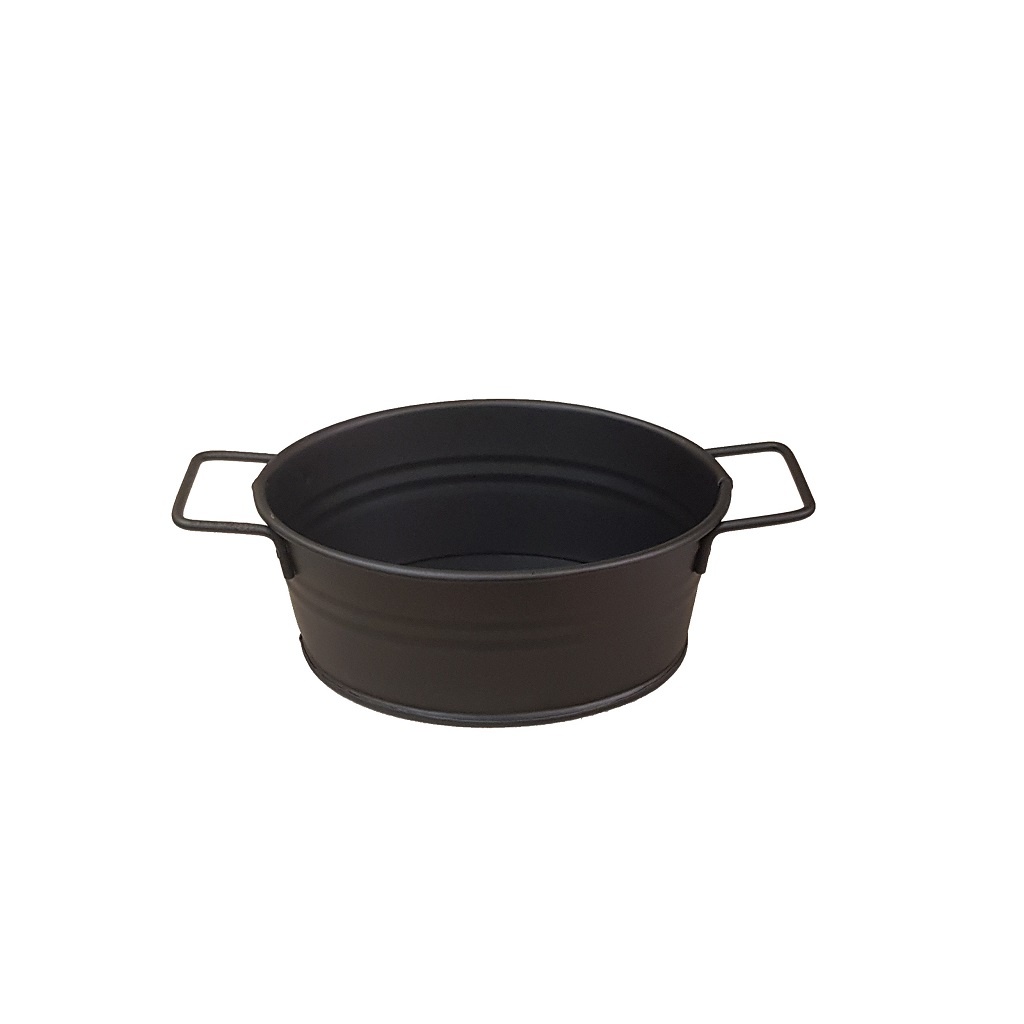 Δοχειο Οβαλ Μεταλ. Με Λαβεσ Μαυρο  18(23 Incl. Handles)X14X7Cm 4τμχ