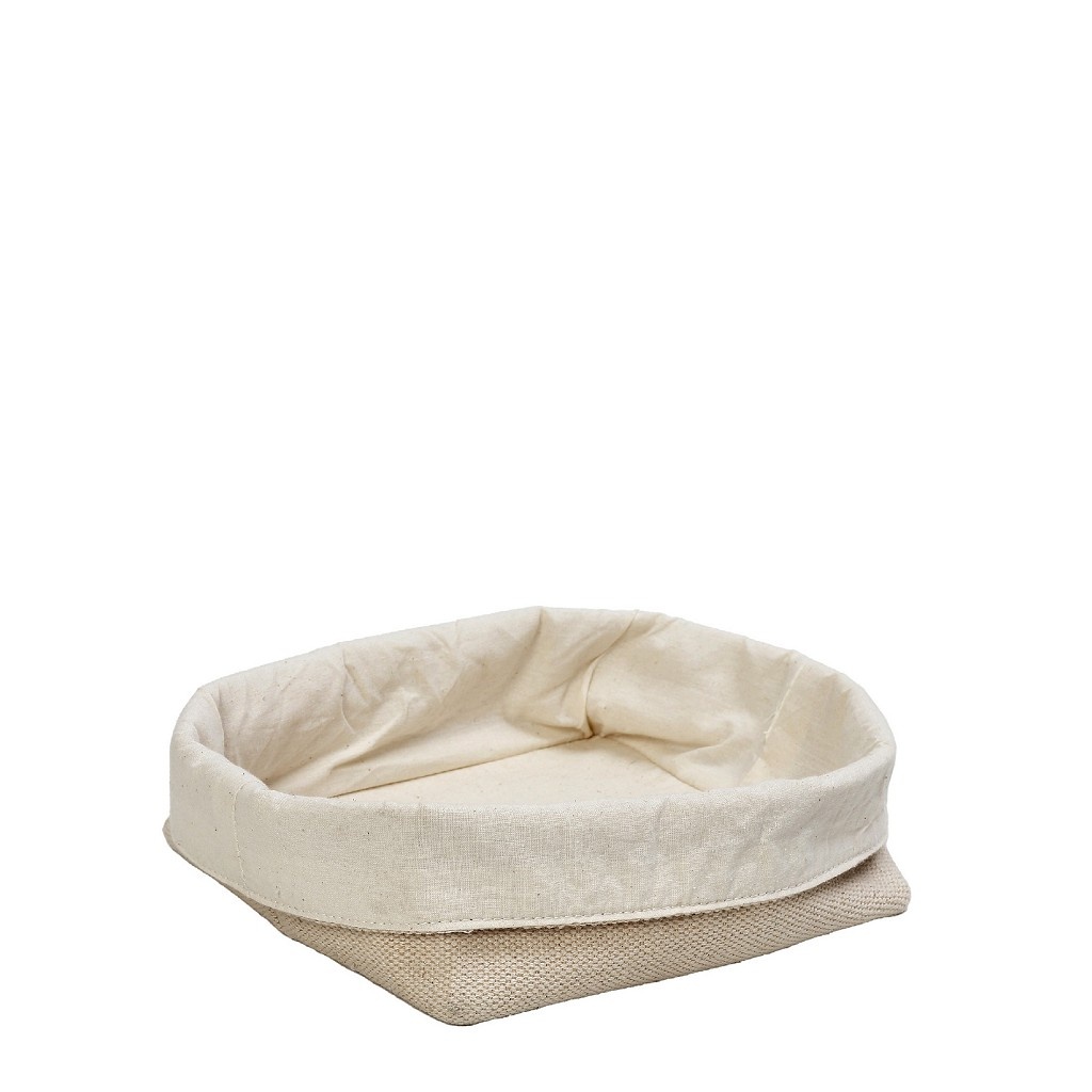 Dis. Καλαθι Τετραγωνο Jute/Cotton 13X12X9Ek. 4τμχ