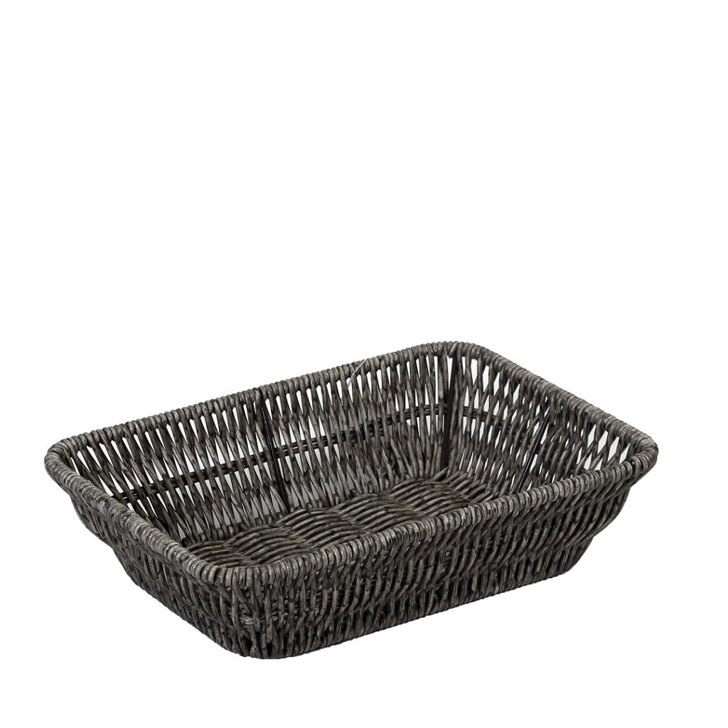 Ψωμιερα Synth. Rattan Ορθ. M Γκρι 24Χ16Χ6Εκ 6τμχ
