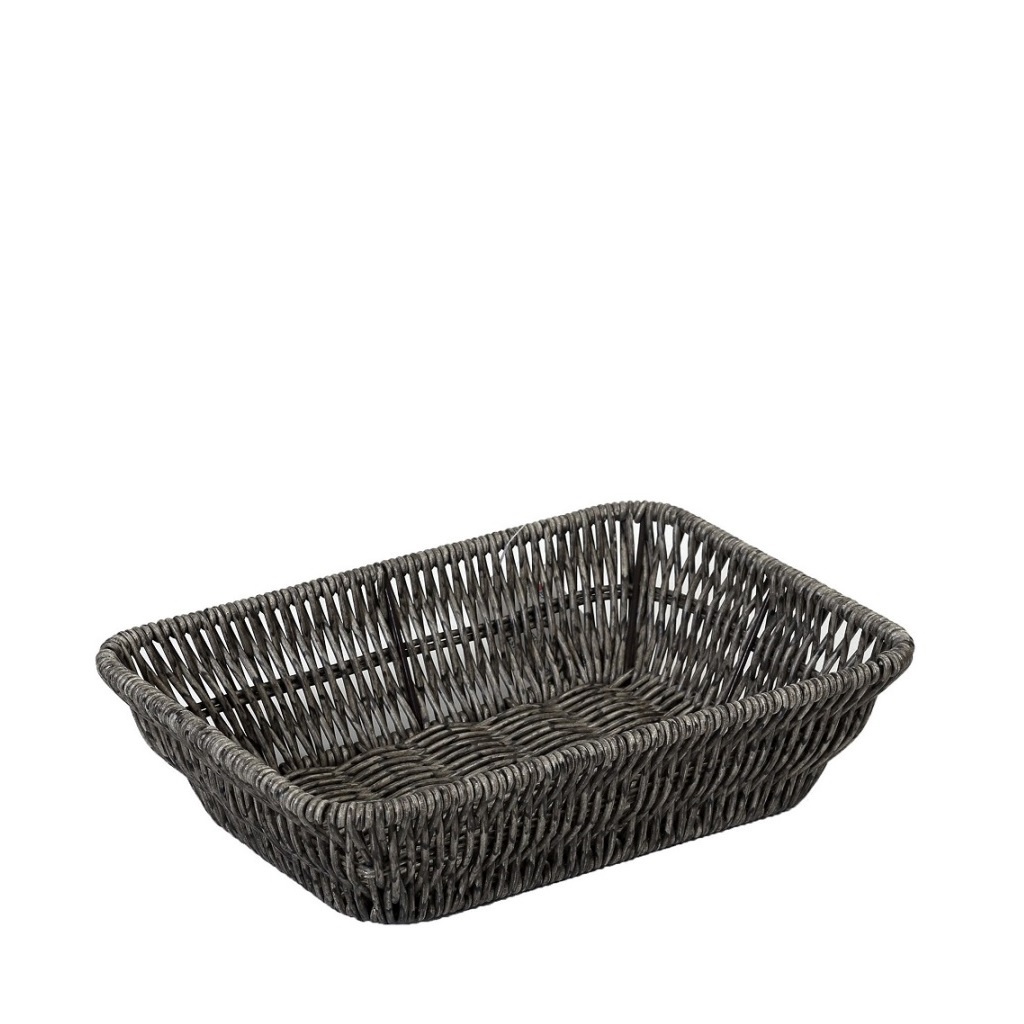 Ψωμιερα Synth. Rattan Ορθ. S Γκρι 21Χ14Χ5Εκ 6τμχ