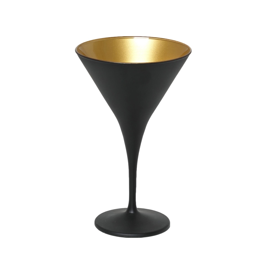 Dis. Maya Black Gold Ποτηρι Martini  Κωνικο  Μαυρο-Χρυσο Mat 250Cc 10,5Χ17,5Εκ 6τμχ