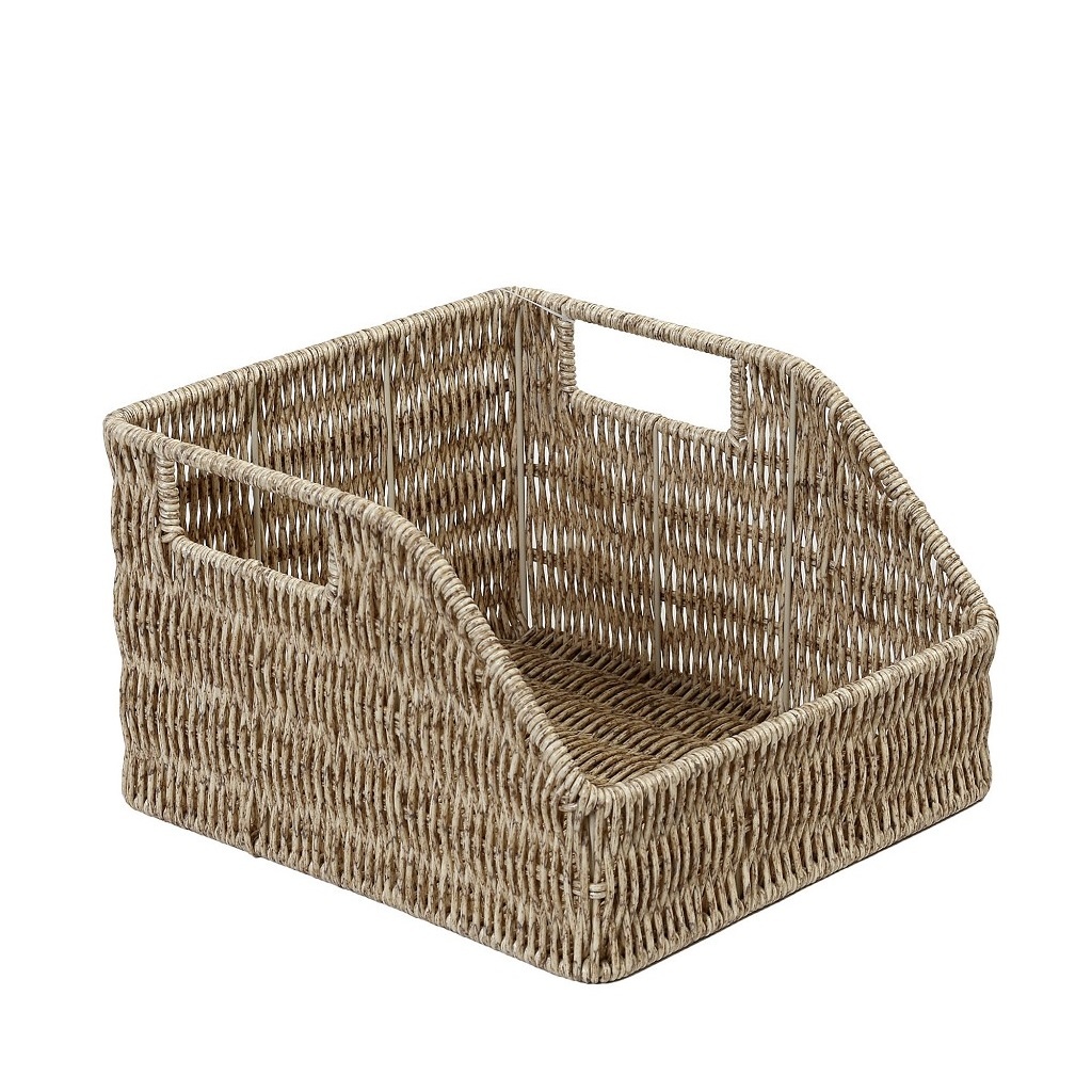 Καλαθι Με Λαβεσ Synth. Rattan Μπεζ 25Χ23Χ15Εκ 2τμχ