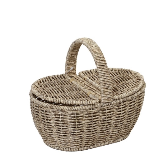 Καλαθι Synth. Rattan Με Καπακι Οβαλ Μπεζ 22Χ15Χ19Εκ 3τμχ