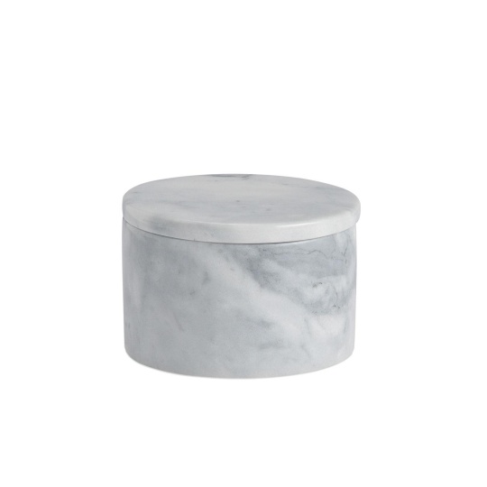 Andrea House - Μαρμάρινο Κουτί Με Καπάκι Round White Ø10cm
