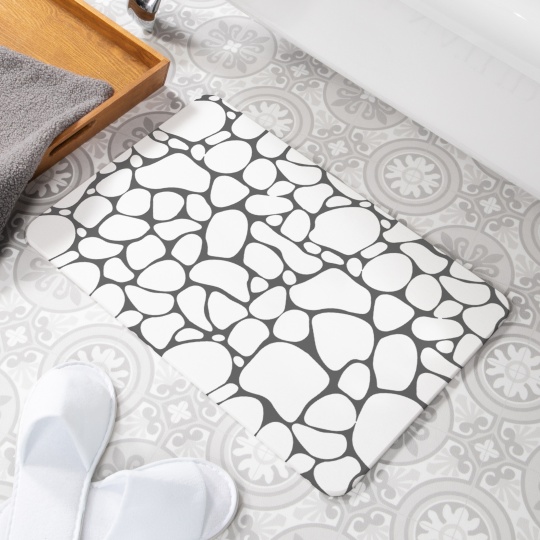 Artsy Mats - Αντιολισθητικό Πατάκι Μπάνιου Pebbles White Stone 39x60cm