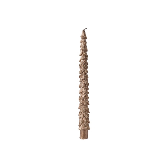 Set2 Χριστουγεννιάτικα Κεριά Δέντρο Χρυσό Glitter 2.2x25cm
