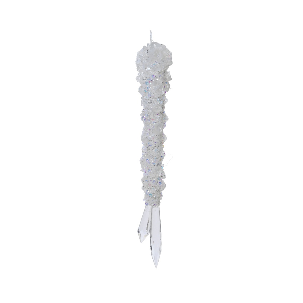 Χριστουγεννιάτικο Κρεμαστό Στολίδι Icicle Large Διάφανο 5x38cm