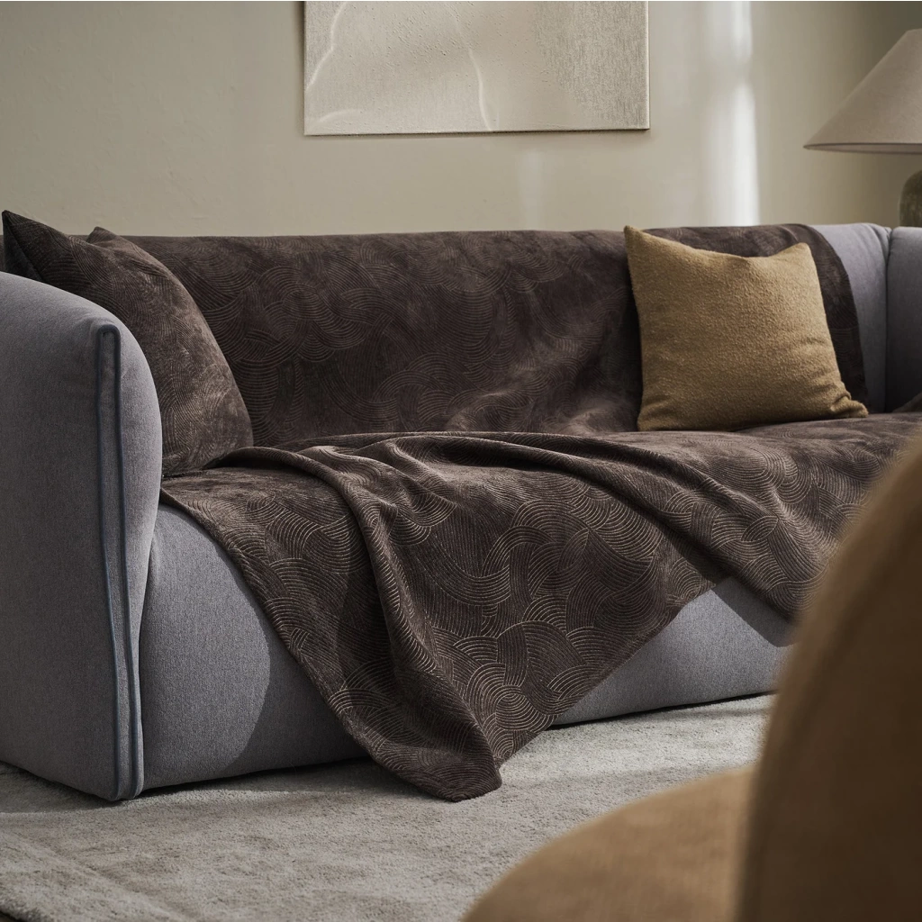 Ριχτάρι για Διθέσιο Καναπέ Nimbus Dark Chocolate 180x250cm