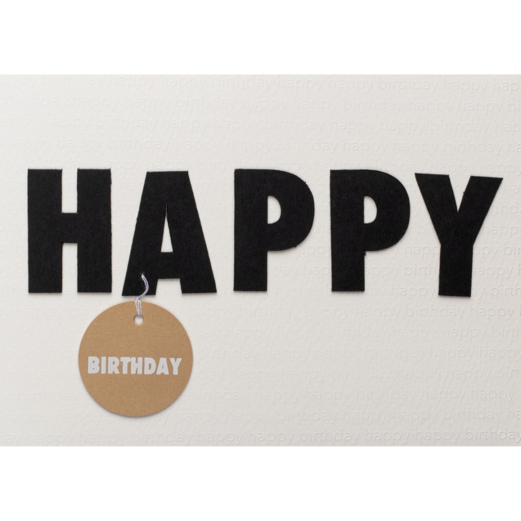 Raeder - Ευχετήρια Κάρτα  Happy Birthday  Black Letters