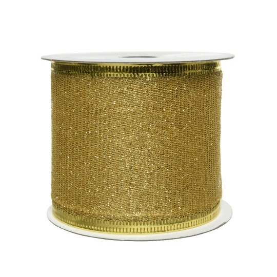 Χριστουγεννιάτικη Κορδέλα Χρυσή Glitter 270x6.3cm