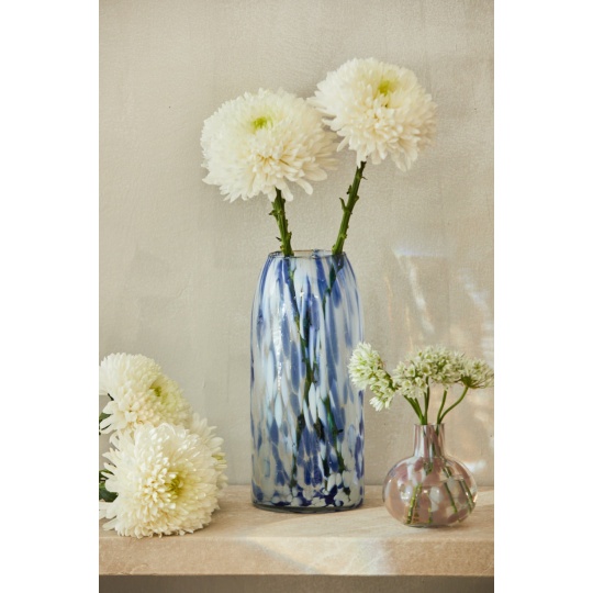 Calma House - Γυάλινο Βάζο Beira Blue 28cm