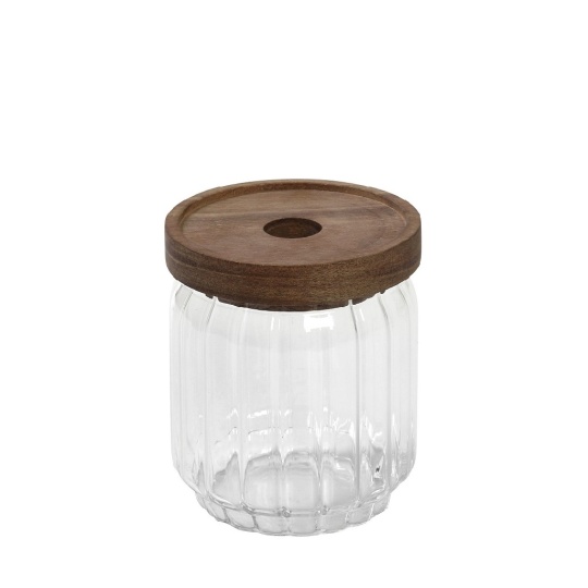 Γυαλινο Δοχειο Με Ξυλ. Καπακι Ακακιασ 500Ml 9X10Ek 6τμχ