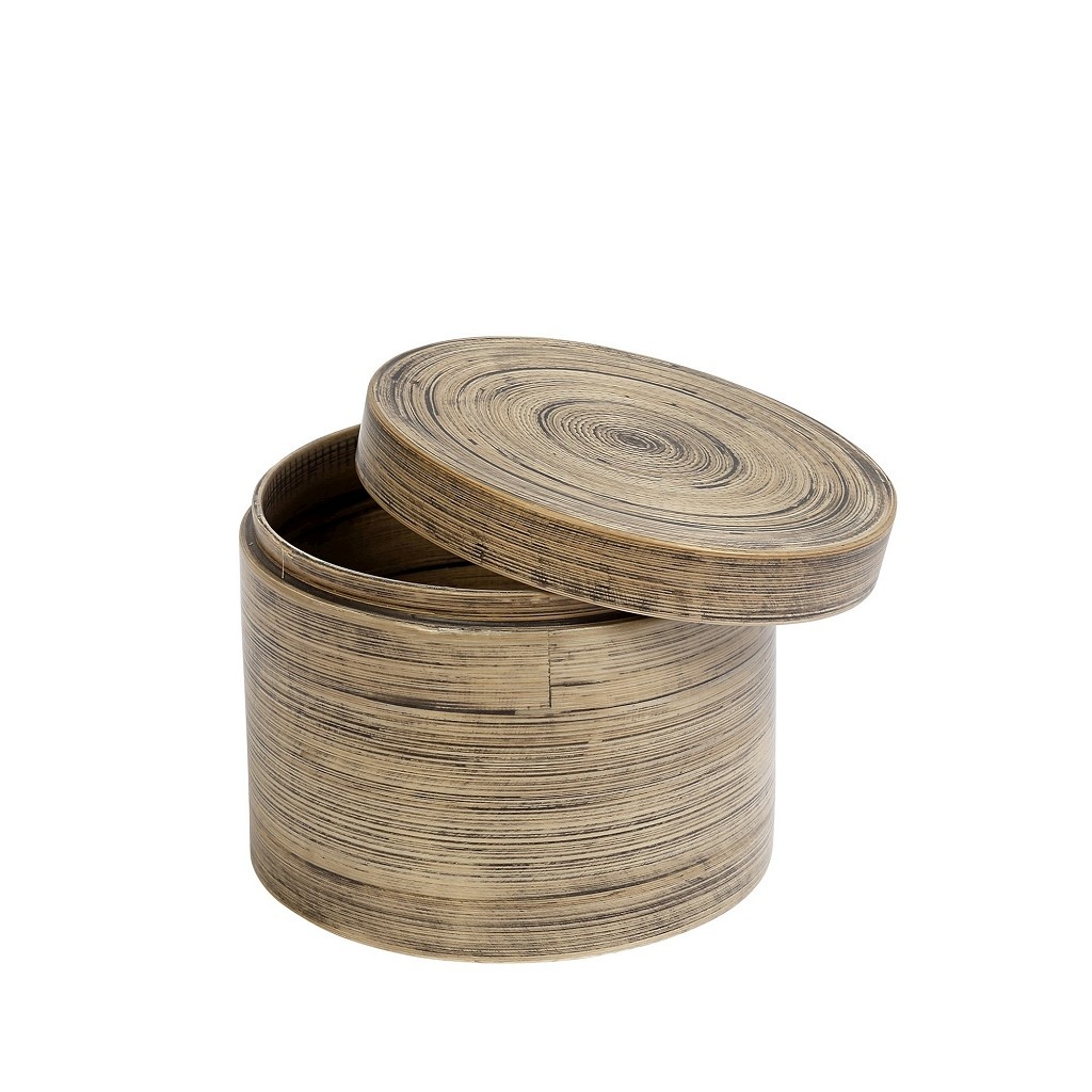 Bali Στρογγυλο Κουτι L Bamboo 18X9,5Εκ 2τμχ