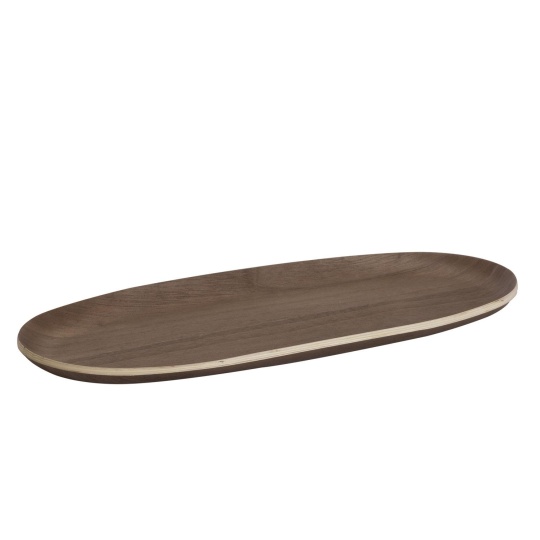 Andrea House - Ξύλινος Οβάλ Δίσκος Walnut 31x15cm