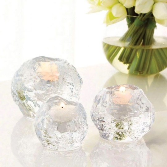 Kosta Boda Snowball - Κηροπήγιο Χιονόμπαλα Μεσαίο 10.5x7cm