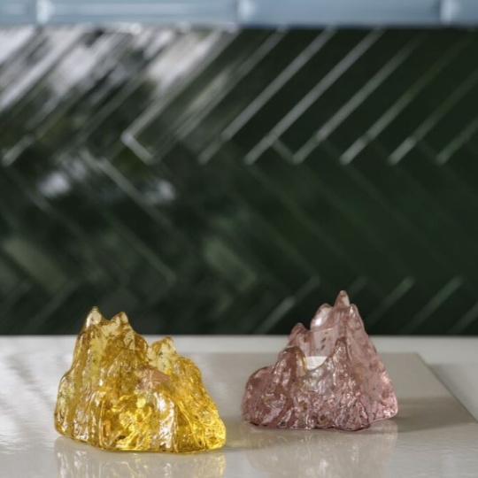 Kosta Boda The Rock Votive - Κηροπήγιο Κίτρινο 9x14x12cm