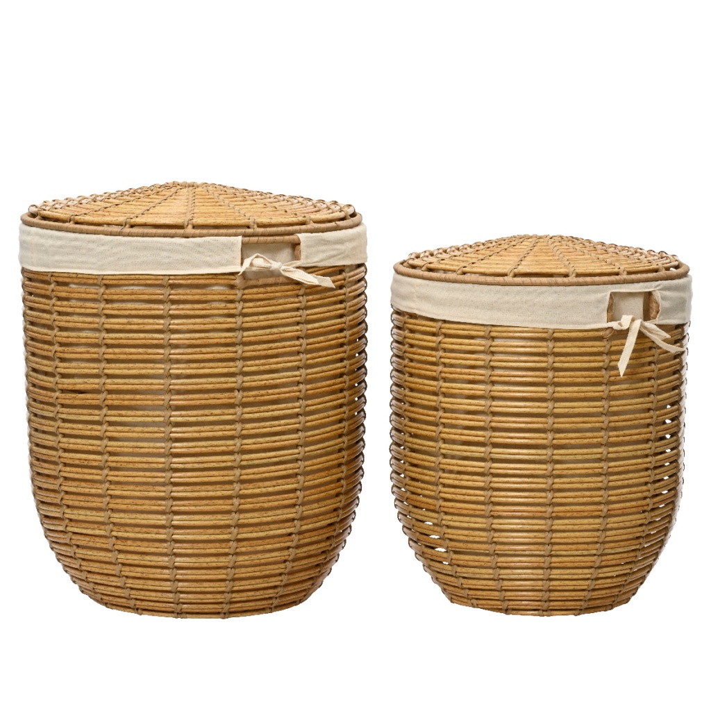 Set2 Καλάθια για Άπλυτα Natural 48x59 & 42x52cm