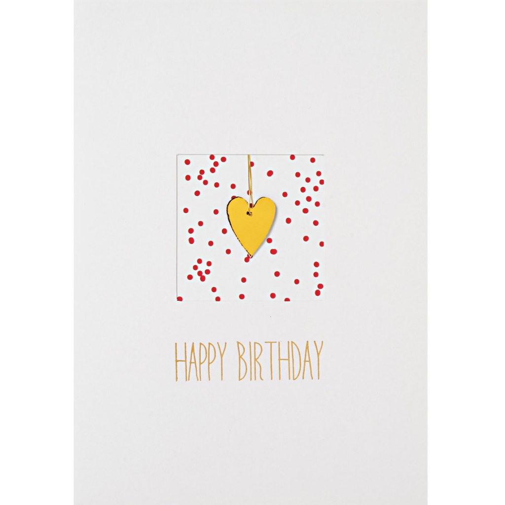 Raeder - Ευχετήρια Κάρτα Happy Birthday Yellow Heart