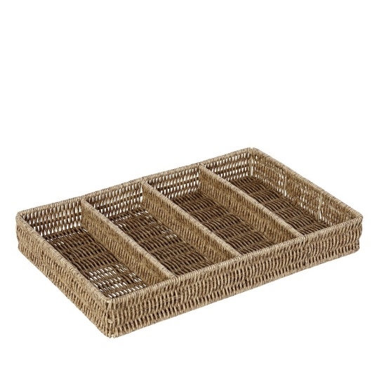 Δισκοσ Με Διαχωριστικα Synth. Rattan Μπεζ 40Χ26Χ5,5Εκ 2τμχ