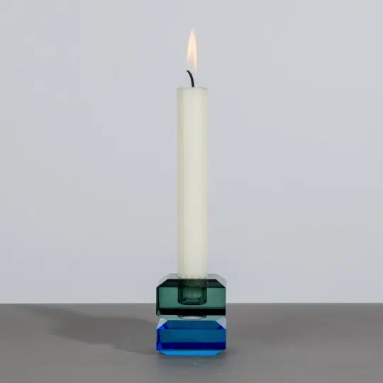 Κηροπήγιο Κρυστάλλινο Ruby Green Blue 5x5.5x6cm