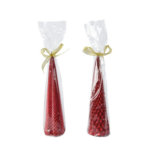 Set2 Κεριά Christmas Red 5.5x20cm